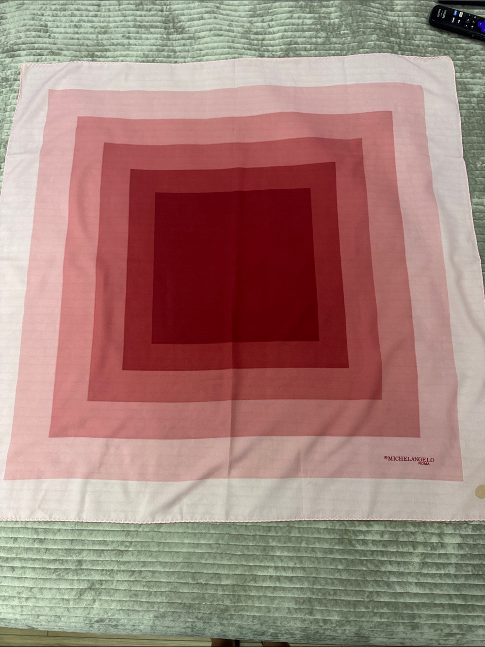 Michelangelo Pink to Red Concentric Square Silk Scarf